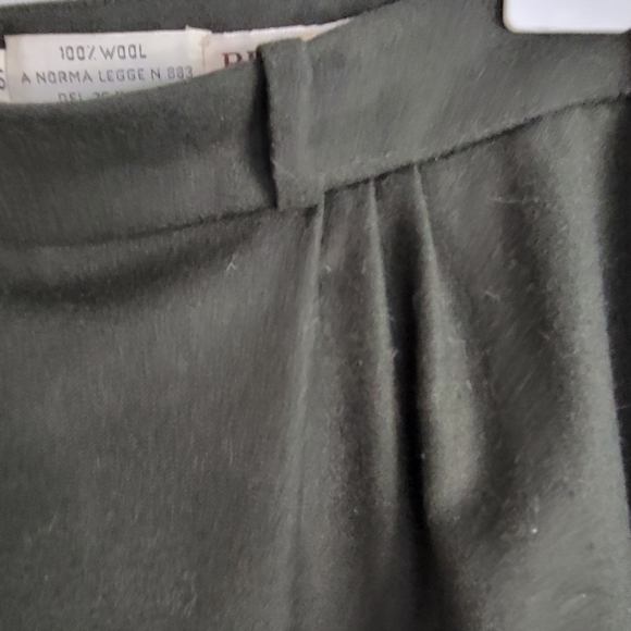 Vintage Beltrami Olive Green 100% Wool Pleat Skirt SZ M - Picture 8 of 16